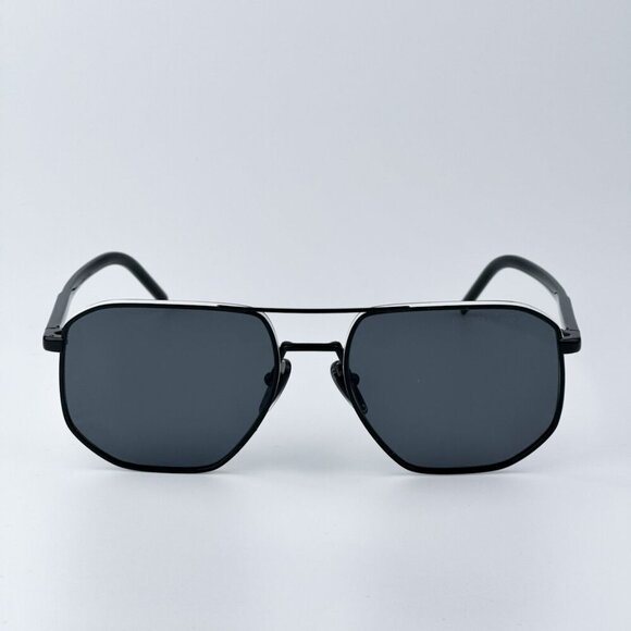 Prada Women BRAND NEW Sunglasses Black Polarized Dark Grey Pilot PR59YS 1AB5Z1 - Picture 1 of 10